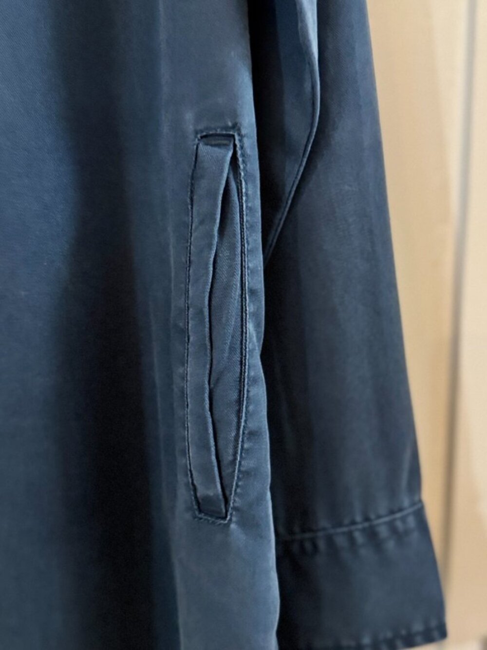 Quince Navy Tunic-Style Dress/Long Blouse, Luxe, Lightweight Fabric, Size:S, New - Picture 6 of 7
